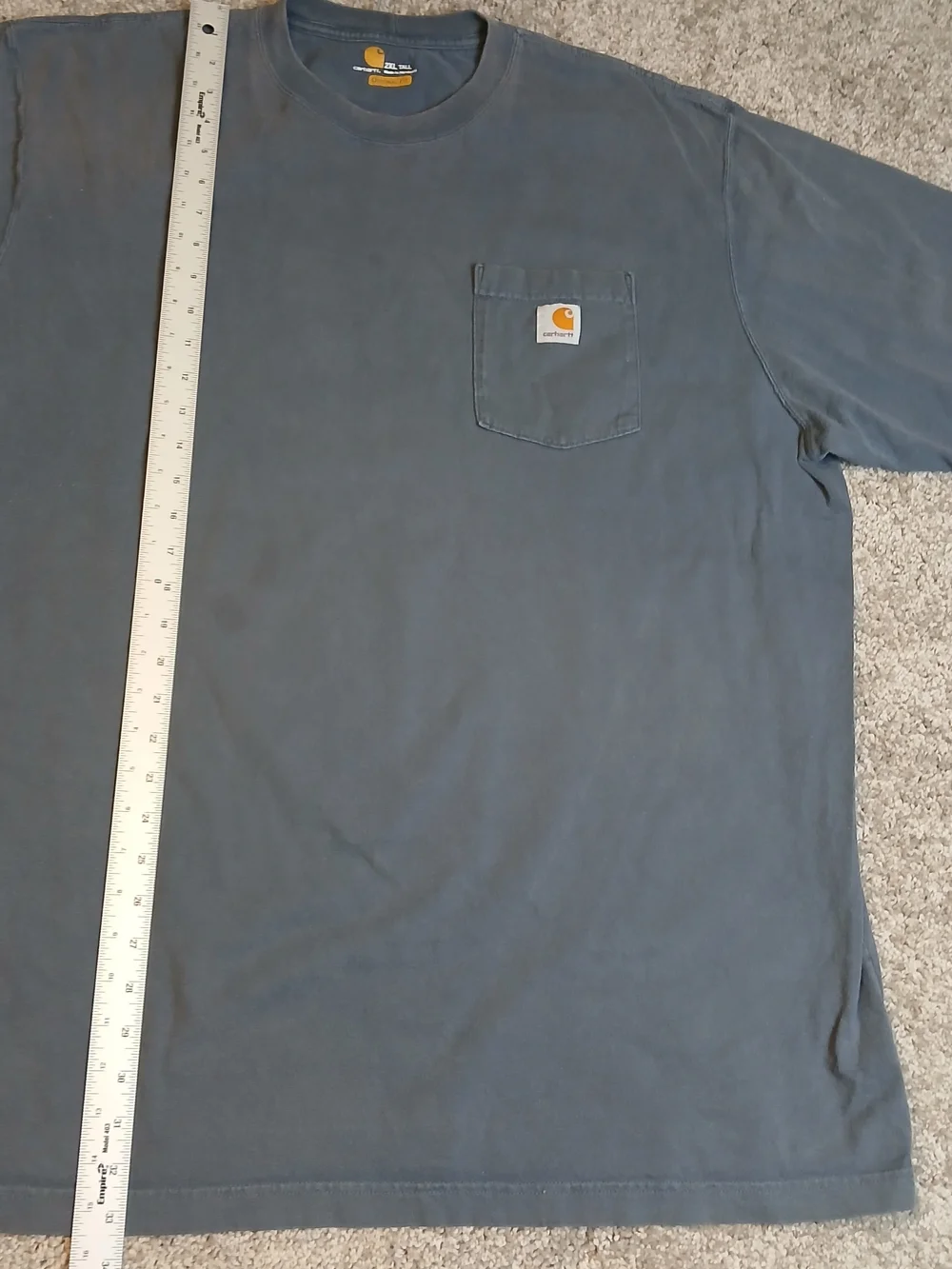 Carhartt 2XL Tall Men's Gray Original Fit Pocket T-Shirt 100% Cotton Tall Fit
